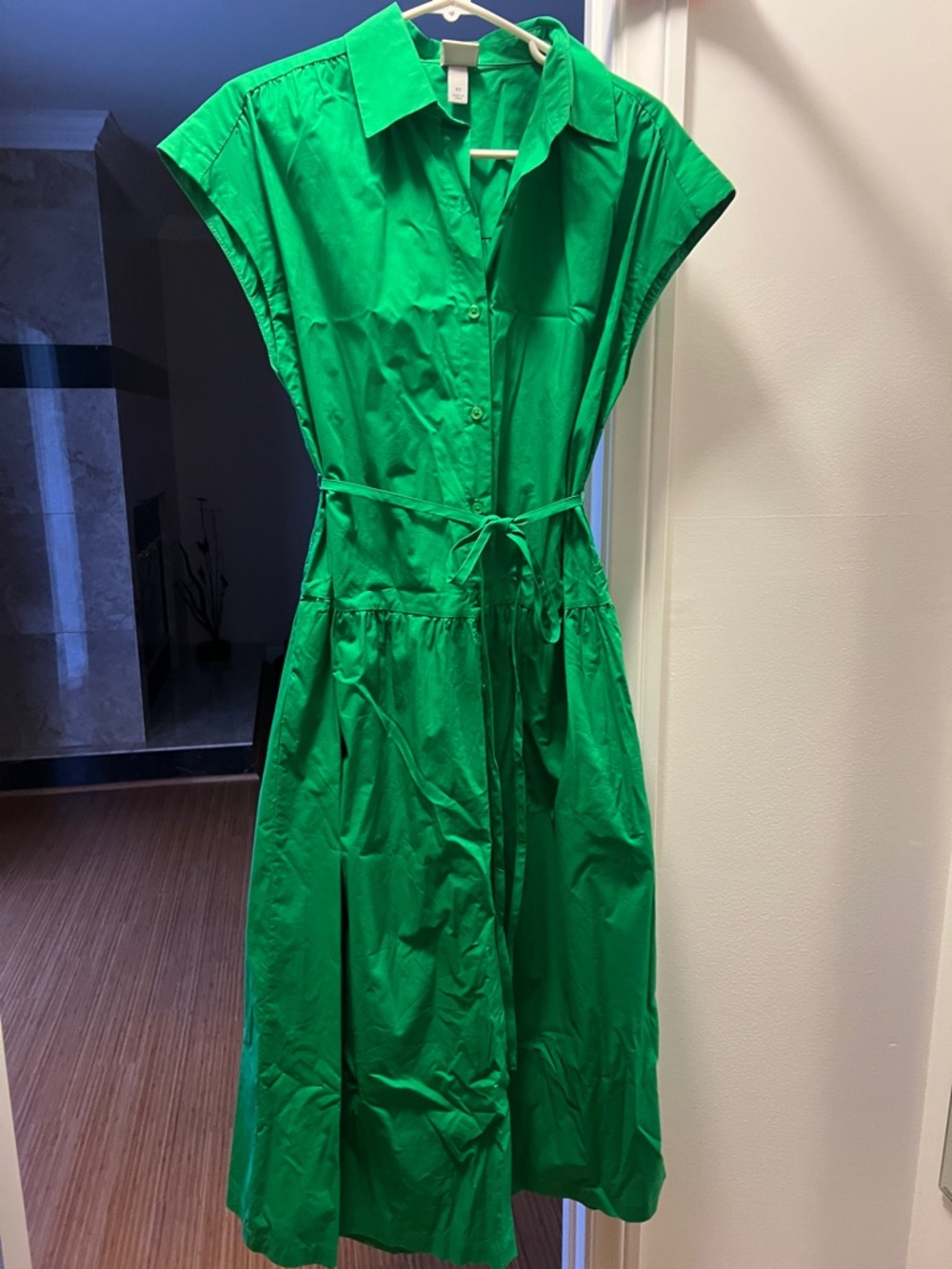 a new day Emerald Green Shirtwaist Midi Dress with Tie Waist